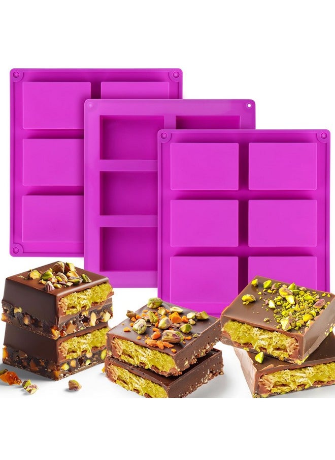 PalkSky Palksky Rice Snacks Molds for Rice Krispies Treats Baking, 3pcs 6-Cavityrice Cereal Bars Trays for Crispy Treat Making, Candy Making Supplies for Chocolate Brownie Cornbread Pudding Butter Mould  - Image 4