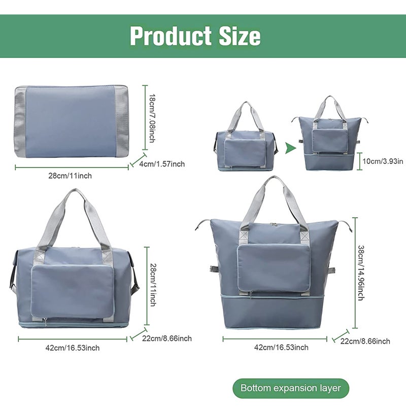 Large Capacity Foldable Travel Duffel Bag Lightweight Waterproof Carry on Luggage Bags Makeup Organizer with Fixed Strap for Women and Girls - Image 3