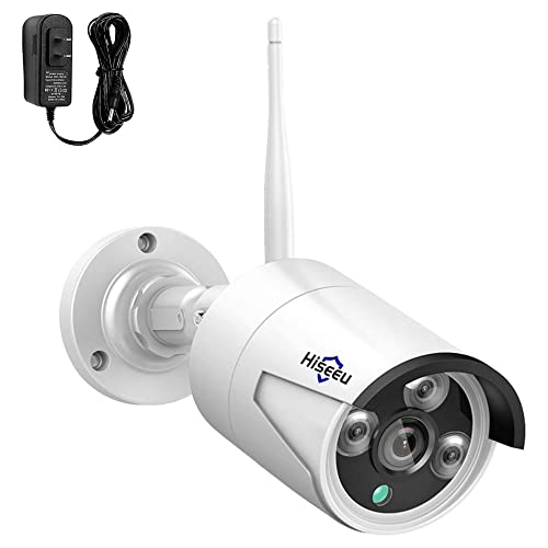 Hiseeu كاميرا Hiseeu الإضافية 3MP كاميرا أمان لاسلكية خارجية، مقاومة للماء داخل وخارج 3.6mm عدسة IR Cut رؤية نهارية وليلية مع محول طاقة، متوافقة مع نظام كاميرا أمان لاسلكية 10CH - Image 1