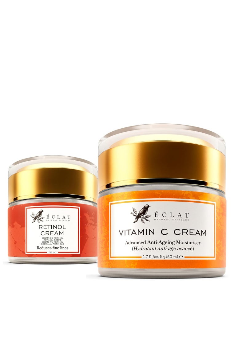 Eclat Skincare Plump & Smooth - Vitamin C Face Moisturizer + Retinol Face Moisturizer Night Cream - 100% Vegan & Dermatologist Developed  - Image 1