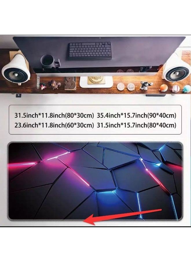 AiQi - 300*800*2mm Gaming Mouse Pad with Stitched Edges, Anti - Skid Rubber Base, Cyberpunk - Inspired Design Smooth Surface for Mouse/Tablet Precision Control – Engineered for Gaming Excellence, Featuring Ultra-Slick Glide for Rapid Mouse Flicks and Pinpoint Accuracy in FPS/MOBA Games - Image 1