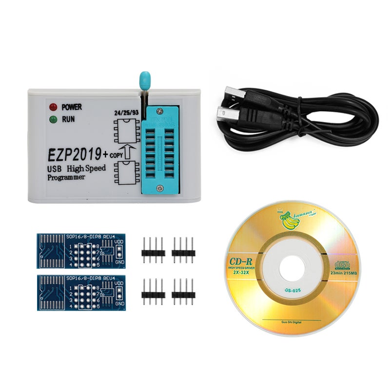 المبرمج السريع عبر USB SPI EZP2019 يدعم ذاكرة فلاش بسعة 32 ومذكرات EEPROM من أنواع 24 و25 و93 وذاكرة فلاش BIOS، يعمل بنظامي Win7 وWin8 - Image 1