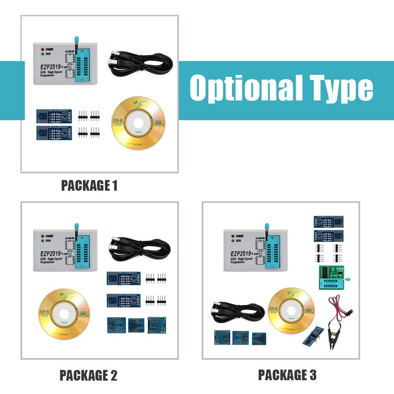 المبرمج السريع عبر USB SPI EZP2019 يدعم ذاكرة فلاش بسعة 32 ومذكرات EEPROM من أنواع 24 و25 و93 وذاكرة فلاش BIOS، يعمل بنظامي Win7 وWin8 - Image 2