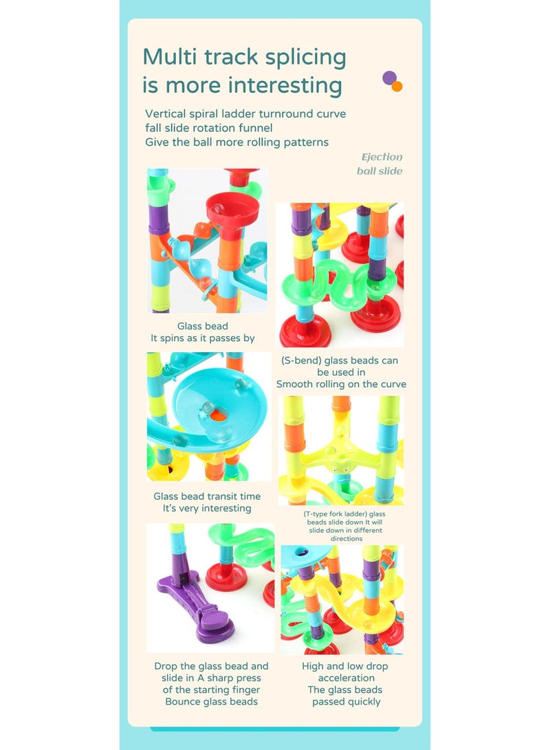 Marble Run Set For Kids, 113Pcs Marble Maze Track Race Game, Construction Buliding Blocks Toys, Stem Maze Educational Race Game, Birthday Gifts For Boys Girls Age 3 To 12 - Image 2