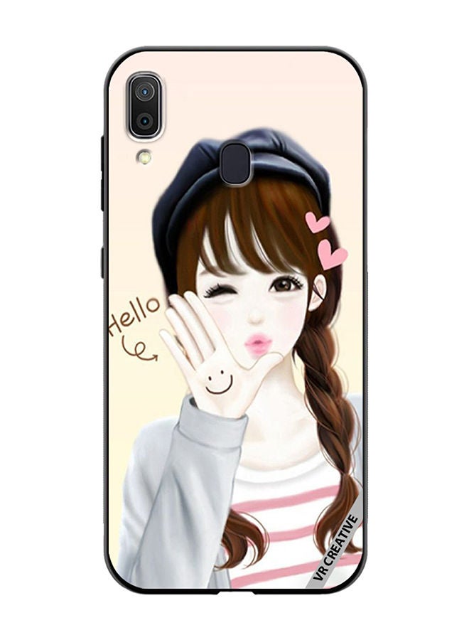 VR CREATIVE Protective Case Cover For Samsung Galaxy A30 Hello Girl Design Multicolour - Image 1