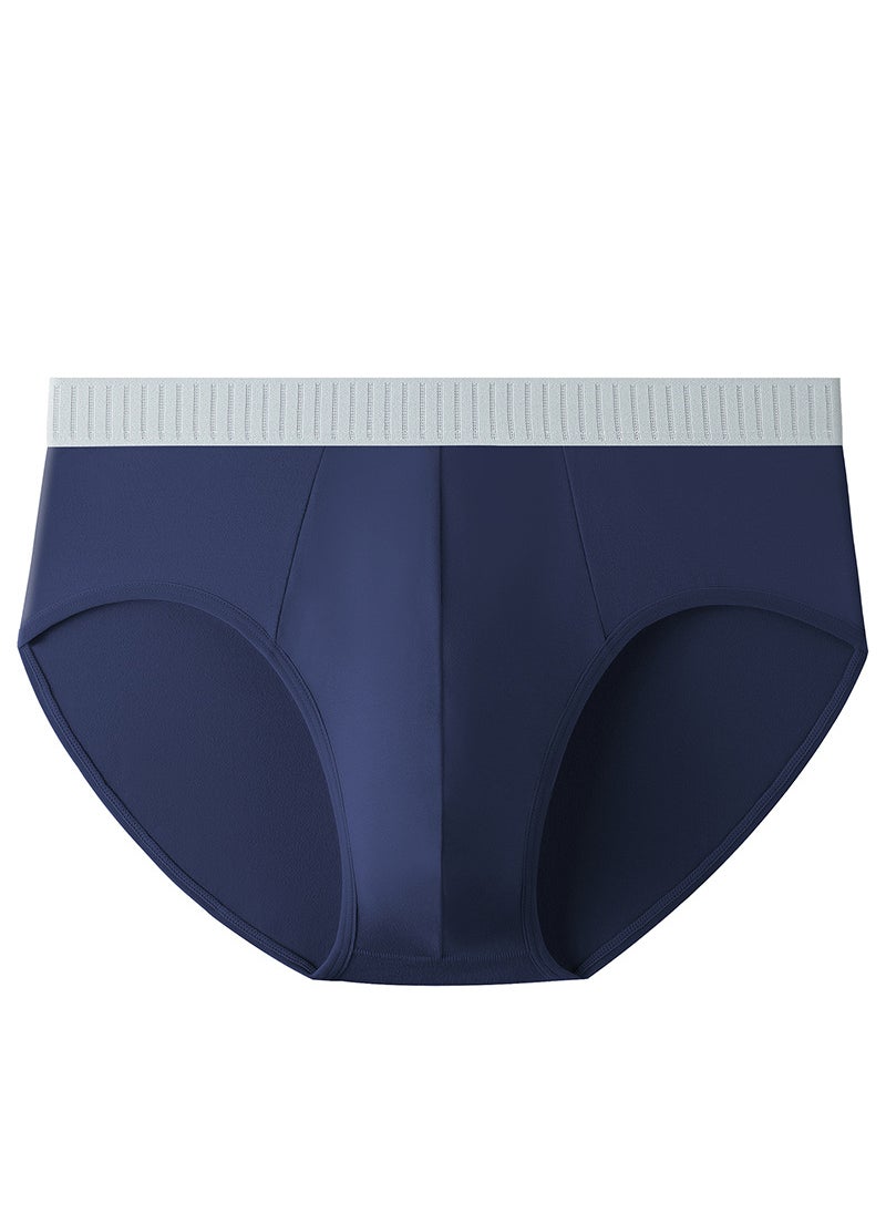 Generic - Men Cotton Seamless Simple Comfortable Breathable Antibacterial Briefs Trendy Knitted Underwear Mid-waist Length Water Blue - Image 1