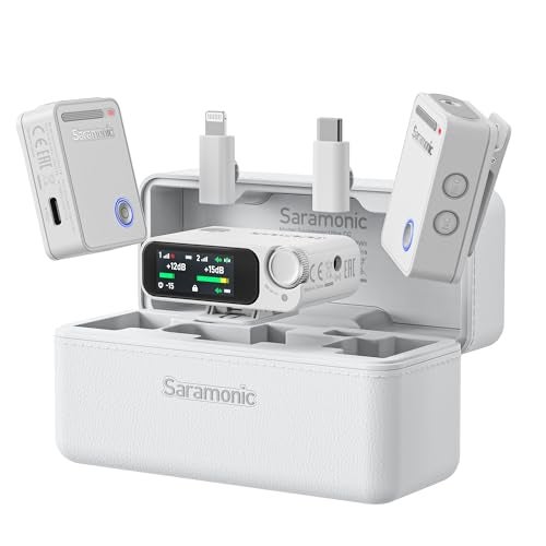Saramonic Ultra Wireless Lavalier Microphone 32Bit Float Recording Timecode Sync Noise Cancellation IPX5 Water Resistance 984 Range 130dB SPL for iPhone Android Camera ULTRA02 - Image 1