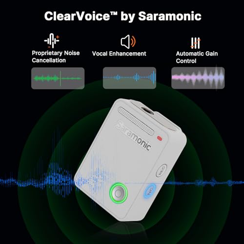 Saramonic Ultra Wireless Lavalier Microphone 32Bit Float Recording Timecode Sync Noise Cancellation IPX5 Water Resistance 984 Range 130dB SPL for iPhone Android Camera ULTRA02 - Image 3