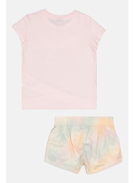 PUMA Kids Girl 2 Pieces Sportswear Fit Short Sleeves T-Shirt And Short Set, Pink Combo  - Image 2