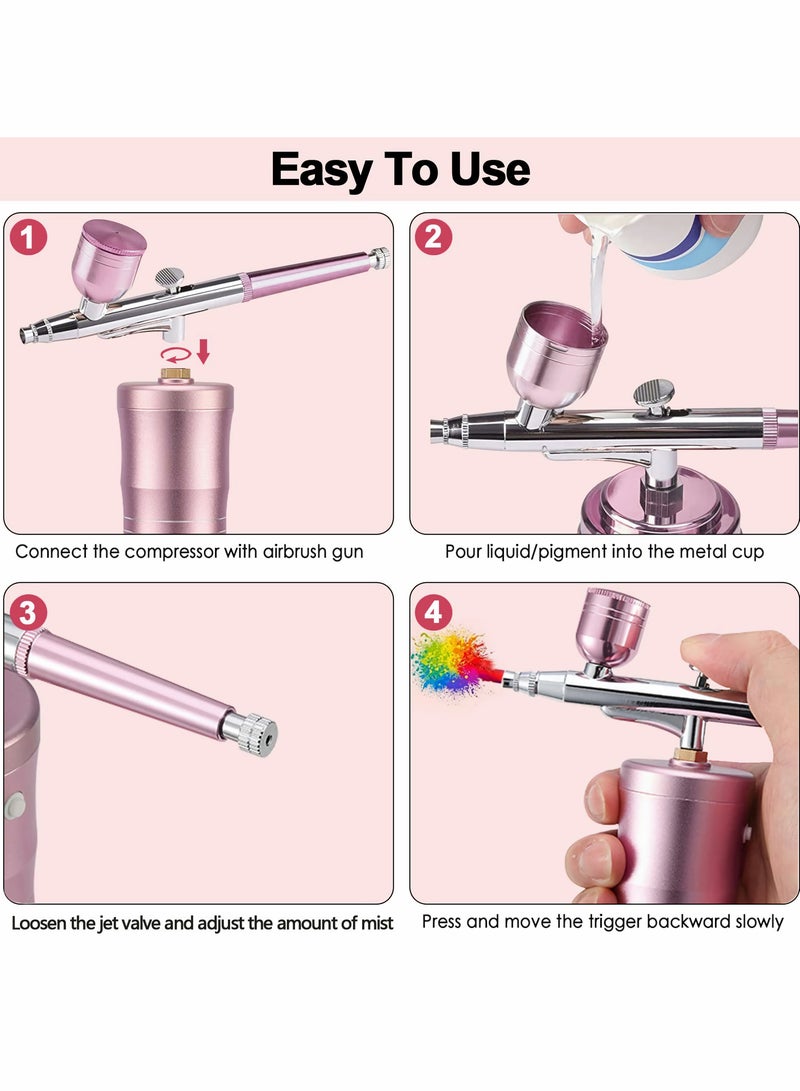 KASTWAVE Handheld Airbrush Kit Portable Makeup Set Rechargeable Cordless Multi Purpose for Art Hobby Nail Cake Decoration  - Image 4
