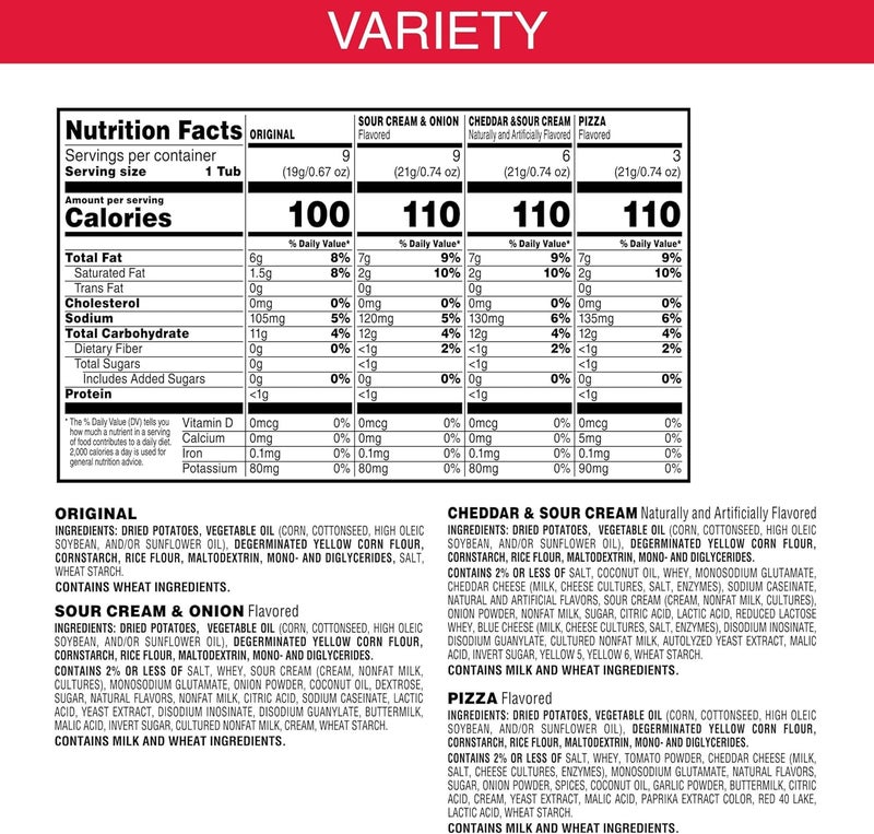 Pringles Snack Stacks Variety Pack - 27 Cups of Potato Crisps with Original, Sour Cream & Onion, Cheddar & Sour Cream, and Pizza Flavors - Image 2