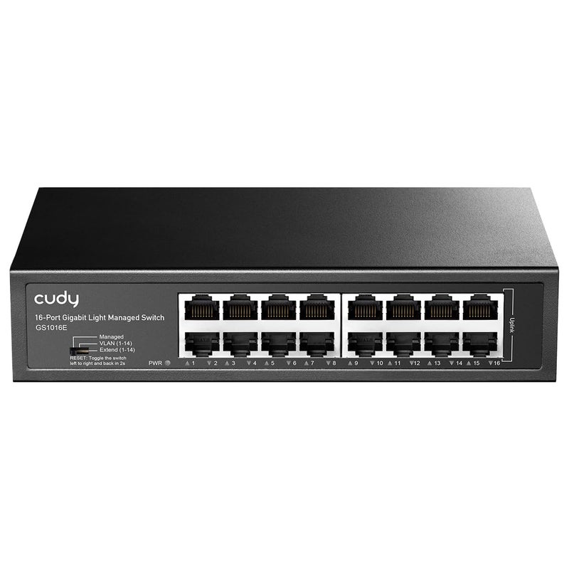 Cudy GS1016E 16 Port Light Smart Managed Gigabit Switch Plug Play Sturdy Metal wShielded Ports QoS VLAN IGMP LAG RackMountable Steel Case - Image 2