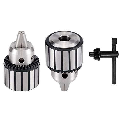 KingTool 4 Pcs Drill Chuck Set - 1/2-Inch Drill Chuck with Chuck Key with #1 (JT33-MT1) and #2 (JT33-MT2) Morse Taper Arbor - Image 3