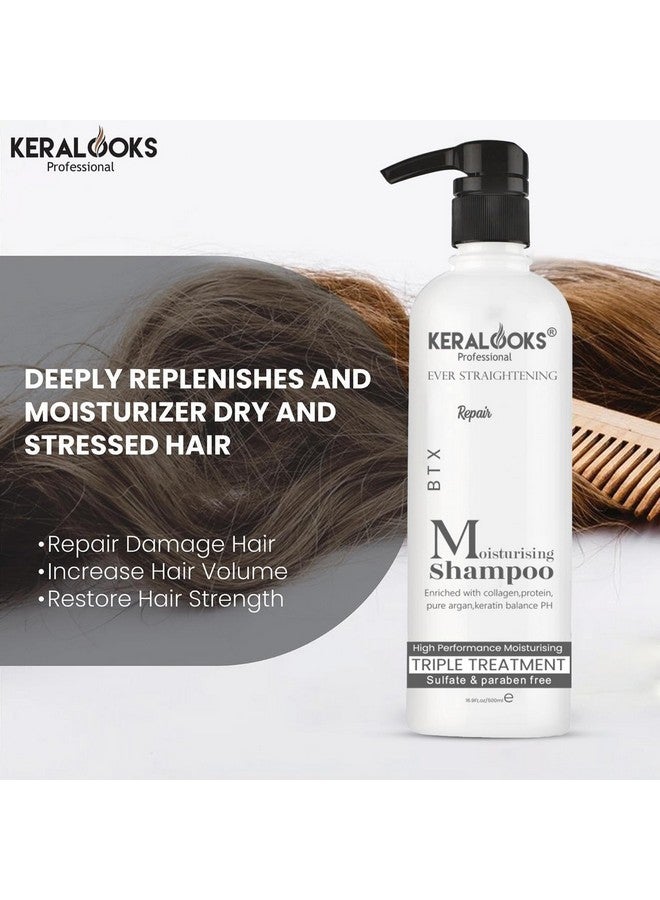 Keralooks professionalÂ® Moisturising ever straightening Sulfate free BTX hair shampoo 500ml- No Parabens|| No Dyes|| - Image 2