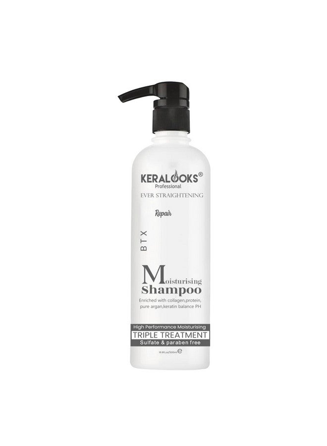 Keralooks professionalÂ® Moisturising ever straightening Sulfate free BTX hair shampoo 500ml- No Parabens|| No Dyes|| - Image 1