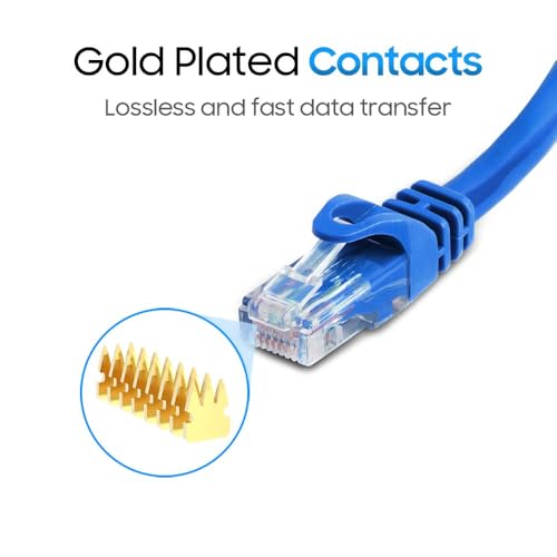 Cmple - Cat 6 Ethernet Cable 3 ft, Cat6 Patch Cables 10Gbps Network LAN Cord, 550MHz, RJ45 Connectors, Compatible with Gaming Computer, Laptop, Modem, Router, Gaming Console - Blue - Image 4