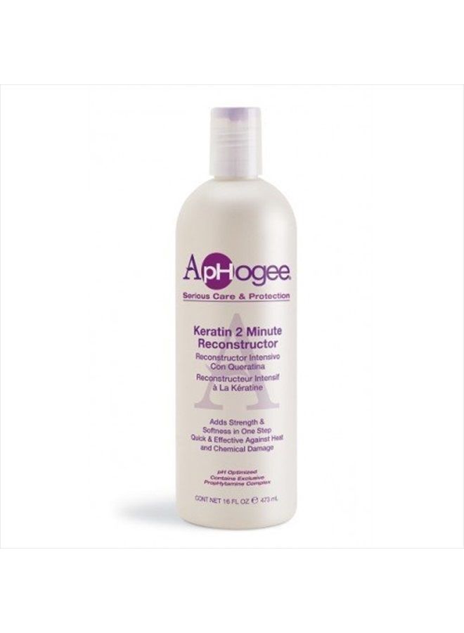 ApHogee Intensive Two Minute Keratin Reconstructor Restores Softness & Elasticity & Repairs Damaged Hair 16Oz/473Ml - Image 1