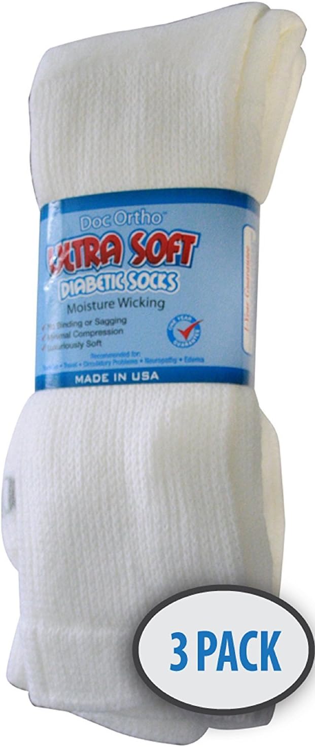 Doc Ortho Ultra Soft Loose Fit Diabetic Socks for Men and Women 3 Pairs 14 Crew - Image 5