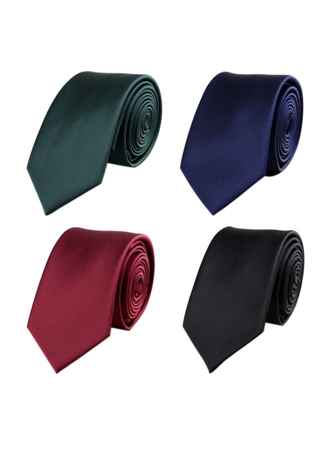 GUSGU 4pcs Men's Ties Solid Color Formal Mens Neckties 6cm for Business and Wedding Color Assorted ﻿ ﻿ - Image 1
