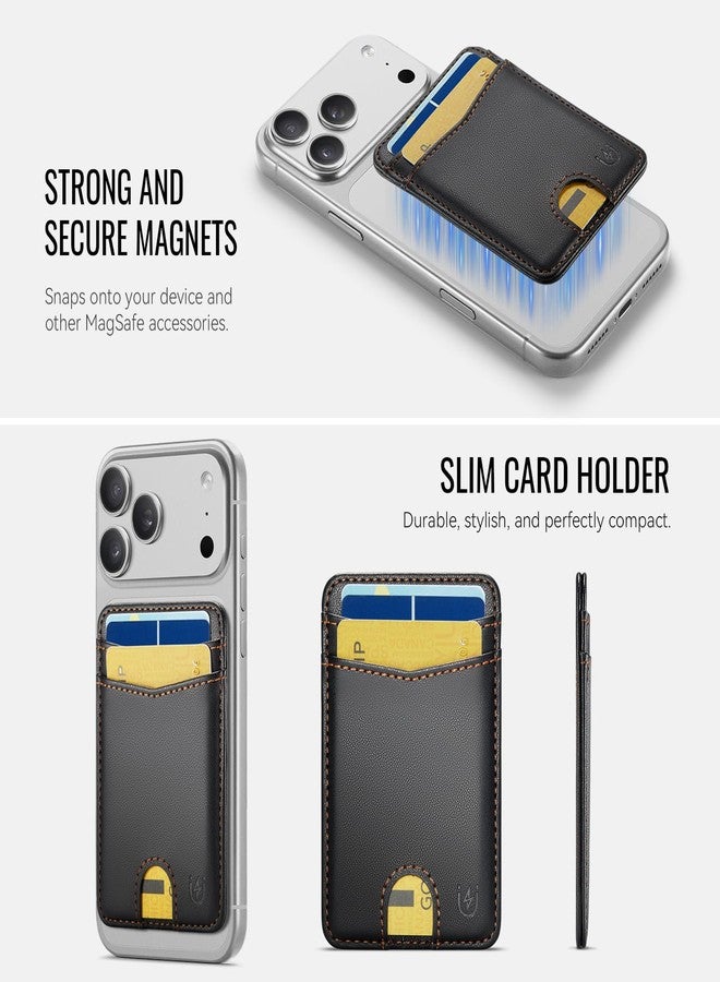 Usroom Magsafe Wallet Magnetic Card Holder RFID Blocking Strong Magnet Slim Wallet Phone and Cases for iPhone 17/16/15/14/13/12/Pro/Max/Plus,Black - Image 4