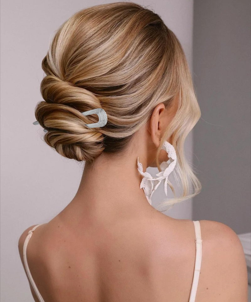 Chanaco French Hair Pins for Women Gold Silver Updo Hair Accessories U Shaped Hair Pins for Buns Twist Hairpin for Styling Metal Hair Fork with Combs for Girls Non Slip Hair Sticks for Thick Hair - Image 2