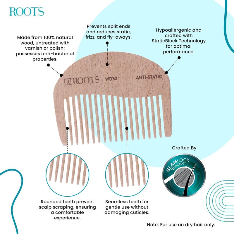 Roots Roots Wooden Dressing Hair Combs For Man and Woman WD52 - Image 2