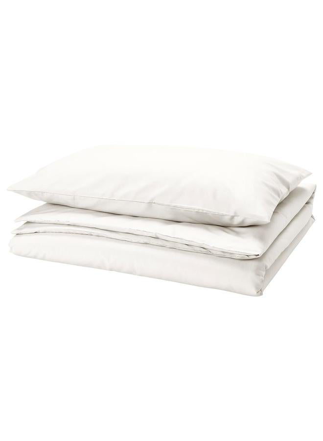 erorex Duvet cover and pillowcase, white, 150x200/50x80 cm - Image 1