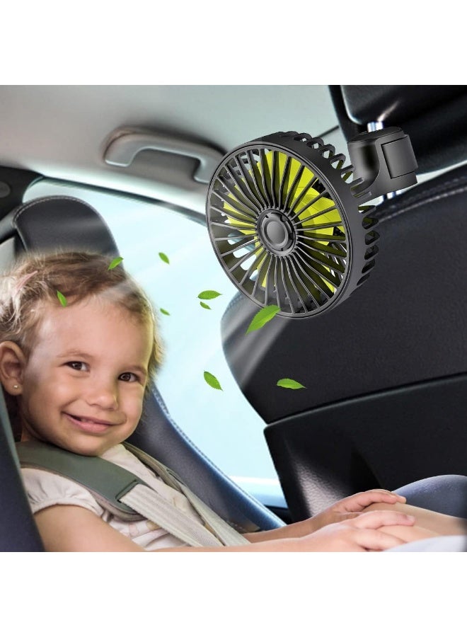 مراوح USB لمقاعد السيارة للأطفال في المقعد الخلفي، مروحة تبريد كهربائية 5V USB لمقاعد السيارة الخلفية للأطفال والركاب (تعمل بالطاقة عبر USB فقط، بدون بطارية) - Image 1