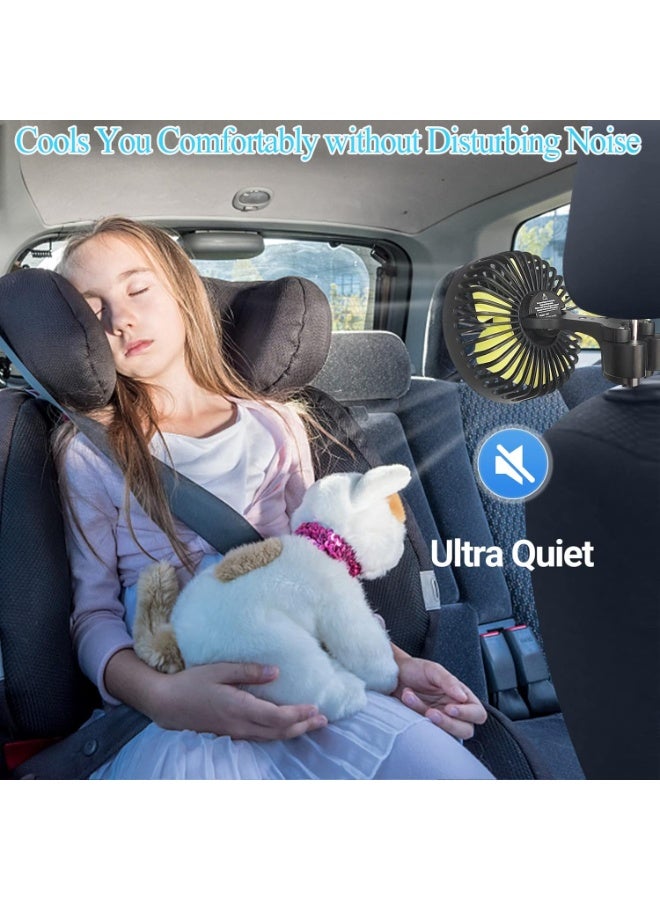 مراوح USB لمقاعد السيارة للأطفال في المقعد الخلفي، مروحة تبريد كهربائية 5V USB لمقاعد السيارة الخلفية للأطفال والركاب (تعمل بالطاقة عبر USB فقط، بدون بطارية) - Image 5