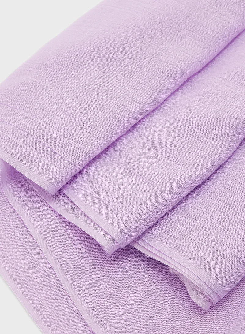 خزانة Frayed Edge Cotton Mix Long Hijab Scarf