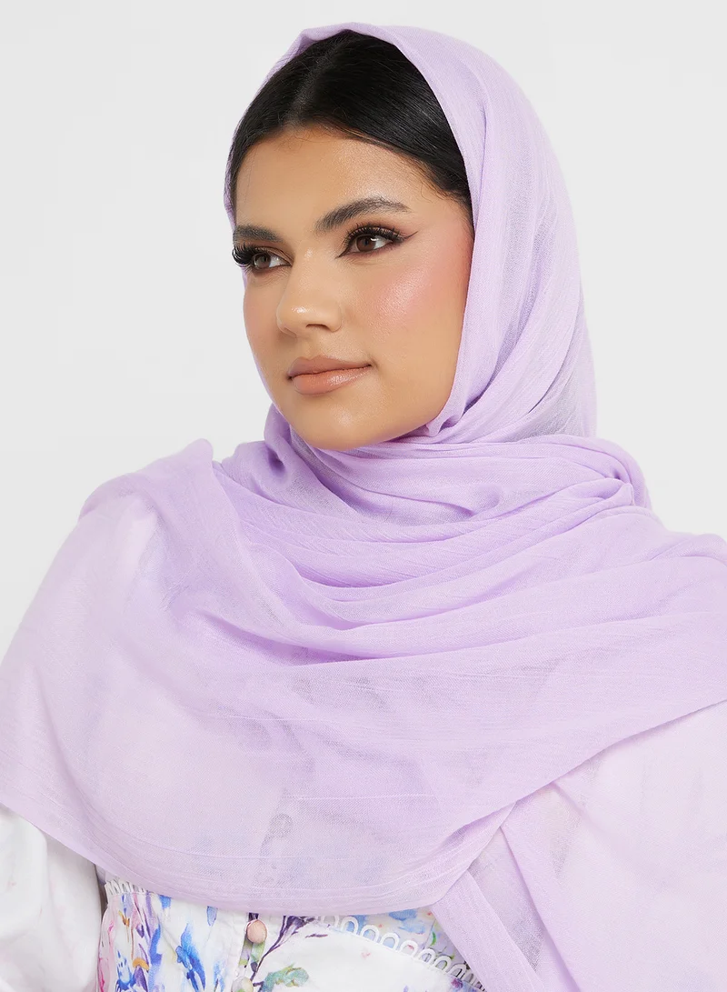 خزانة Frayed Edge Cotton Mix Long Hijab Scarf