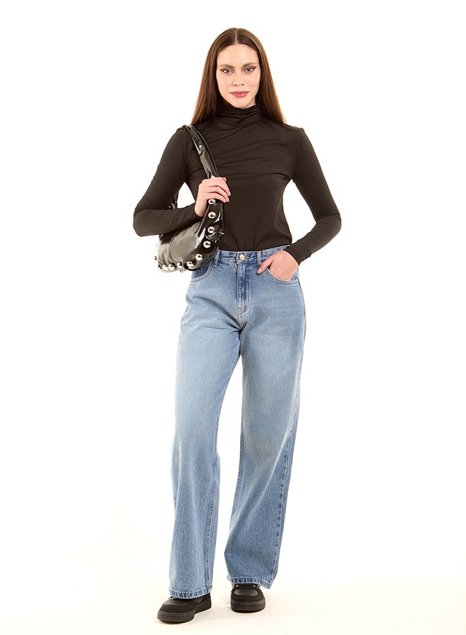 Premoda Permoda Women Wide Leg Denim Pant Light - Image 1