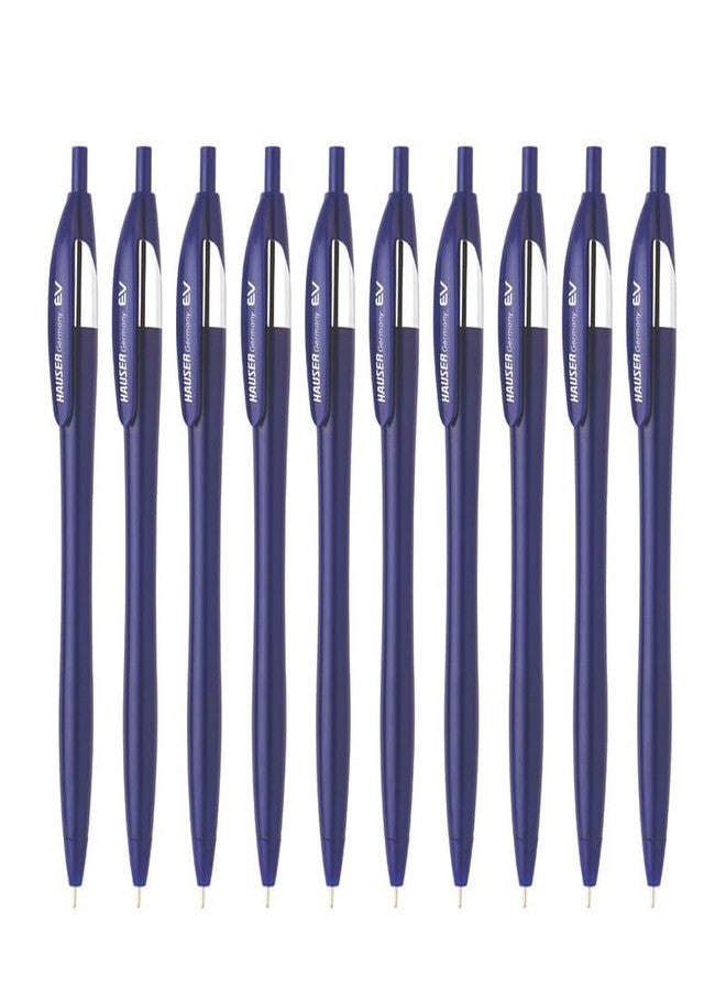 Hauser Germany Ev Retractable Ball Pen Wallet Pack | Minimalistic Stylish Body With Pocketable Clip | Blue Ink, Pack Of 10 - Image 2