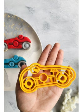 Race Car Dough Shaper Pattern and Frame / Yellow / 1 Piece / 6X11 cm