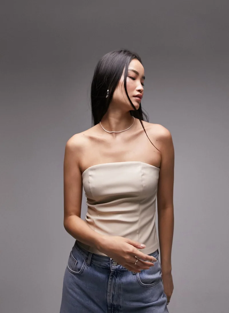 TOPSHOP Bardot Knitted Crop Top