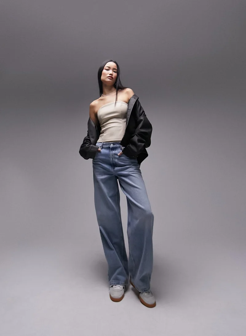 TOPSHOP Bardot Knitted Crop Top
