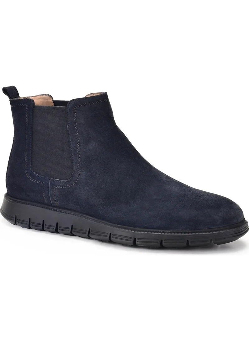 Nevzat Onay Leather Navy Blue Casual Chelsea Men's Boots -8674-