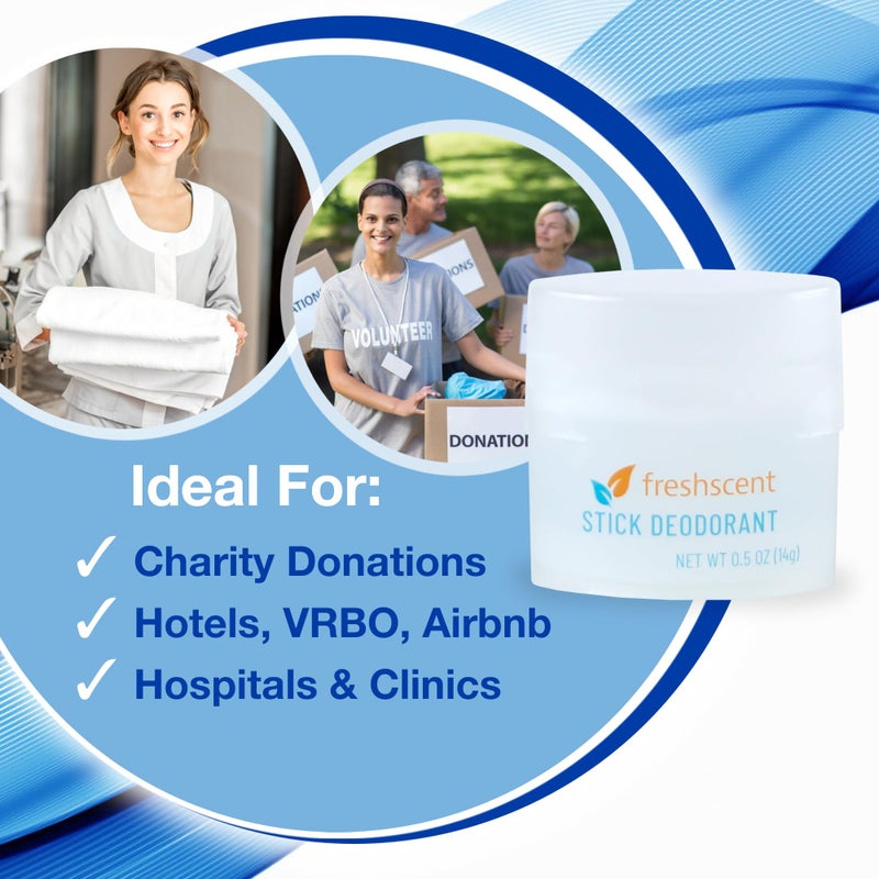 Freshscent (144 Pack) Freshscent 0.5 oz. Stick Deodorant, Travel Size, Alcohol Free, light fragrance, bulk packed and perfect for donations. - Image 4