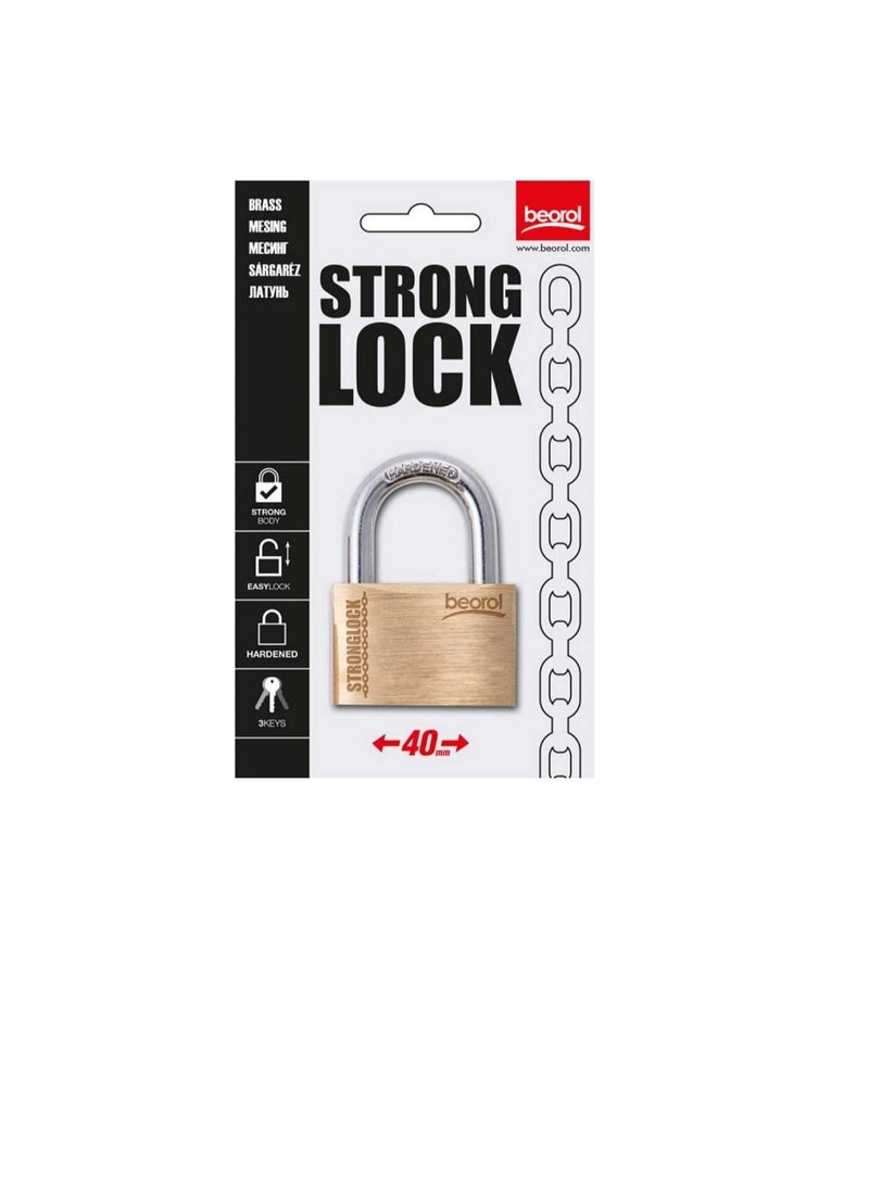 Beorol Light Duty Padlock with Full Brass Body  - Image 1