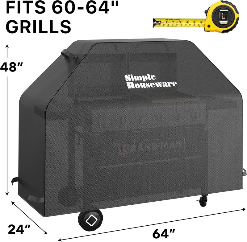 Simple Houseware 64 in. Waterproof Heavy Duty Gas BBQ Grill Cover, Weather-Resistant Polyester - Image 2