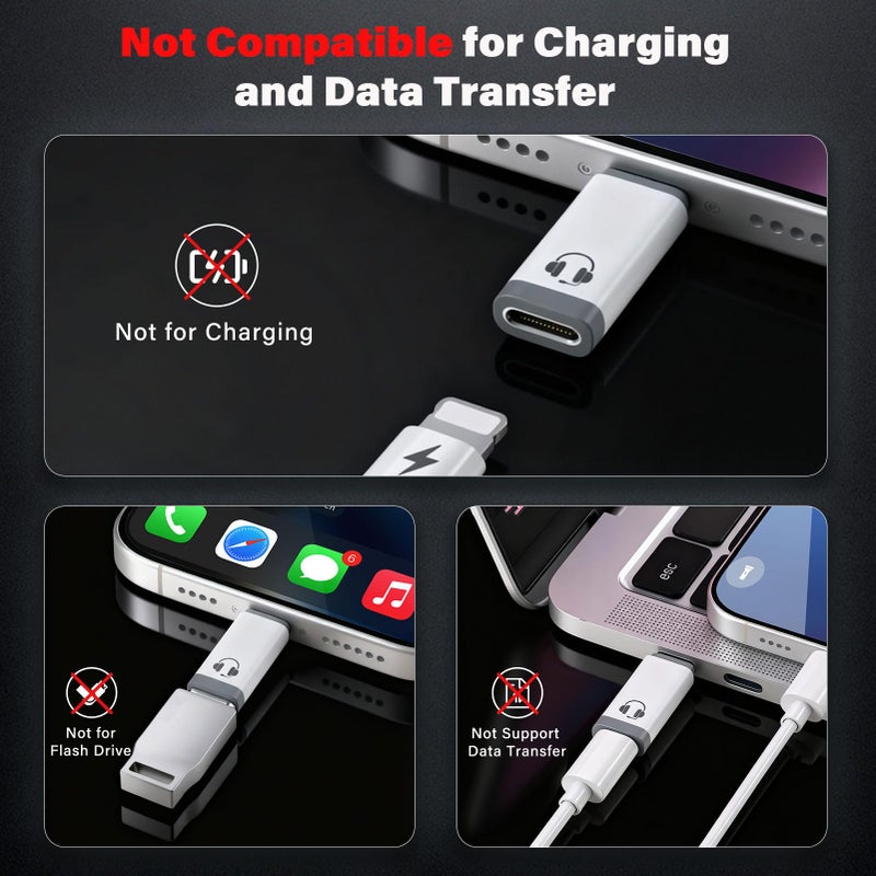 NICE BUDDY Type-C to Lightning Audio Adapter, Headphone Converter for iPhone 15/ iPad Pro/Mac & Type-C Devices, Compatible with Lightning Earphones for Music/Calls/Control (No Charging/Data Support) - Image 5
