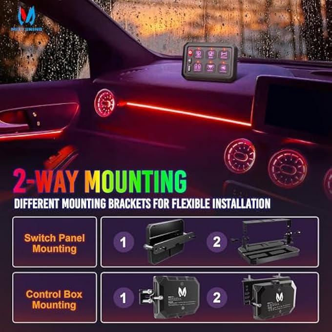 ميكتونينغ لوحة مفاتيح P1S RGB 6Gang مع تبديل الإضاءة الخلفية وأوضاع الستروب اللحظية وصندوق التحكم في مرحل السطوع بخمسة مستويات للشاحنات والمركبات البحرية ونظام الدوائر المتعددة الوظائف للطرق الوعرة بتصميم أنيق - Image 5