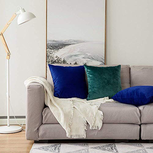 Khooti Velvet Cushion Cover, 14x14 | Royal Blue | Pack of 2 | Solid Plain Soft & Smooth, Decorative Cushion Covers for Living Room, Bedroom, Couches, Chairs, Sofas, Beds & Home Decor - Image 5