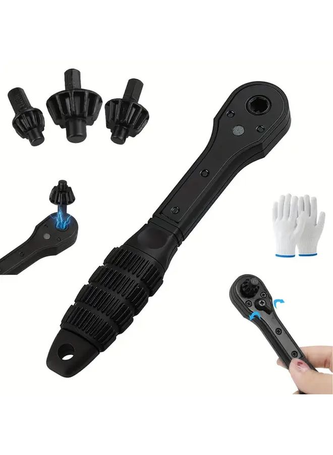 3 Gear Ratchet Drill Chuck Key Multifunctional Fastening Tool For Electric Drills - Image 1