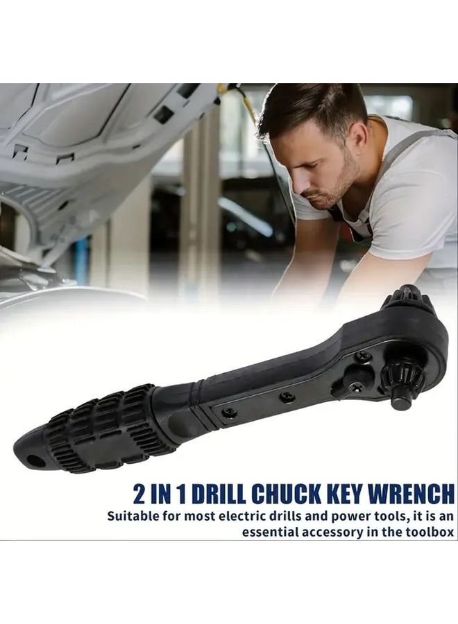 3 Gear Ratchet Drill Chuck Key Multifunctional Fastening Tool For Electric Drills - Image 2