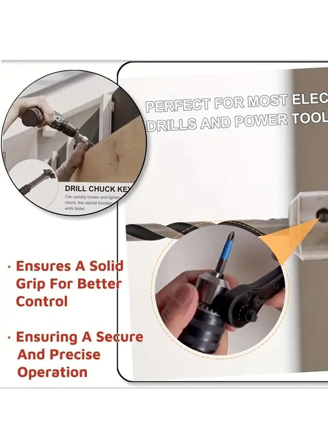 3 Gear Ratchet Drill Chuck Key Multifunctional Fastening Tool For Electric Drills - Image 3