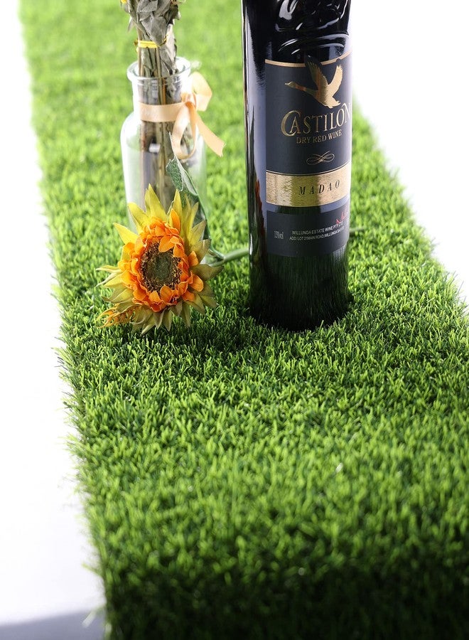 Kesfey Artificial Grass Table Runner 14 x 48 Inch Washable Synthetic Grass Table Runners Durable Trimmable Grass Rug Roll Tabletop Decorations Faux Grass Table Runner for Tea Golf Party Decorations - Image 2
