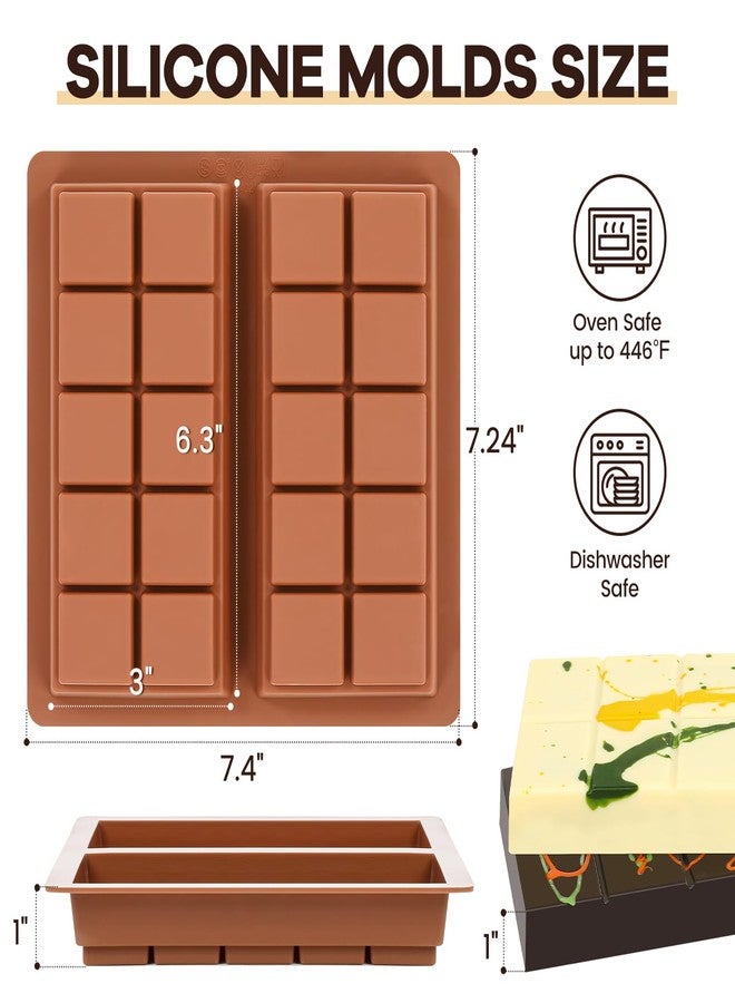 Fimary Chocolate Bar Mold 1 Inch Deep, Silicone Dubai Chocolate Mold - Non-Stick, Flexible, Large and Thick Homemade Chocolates, Candies, and Desserts - Set of 1 - Image 3