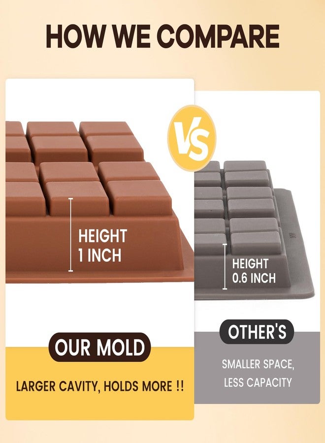 Fimary Chocolate Bar Mold 1 Inch Deep, Silicone Dubai Chocolate Mold - Non-Stick, Flexible, Large and Thick Homemade Chocolates, Candies, and Desserts - Set of 1 - Image 5