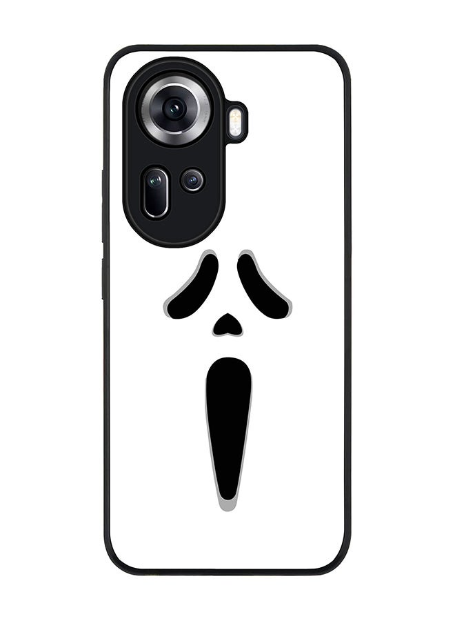 Stylizedd Rugged Black Edge Case for Oppo Reno11, Slim fit Soft Case Flexible Rubber Edges Anti Drop TPU Gel Thin Cover -  Scream - Image 1